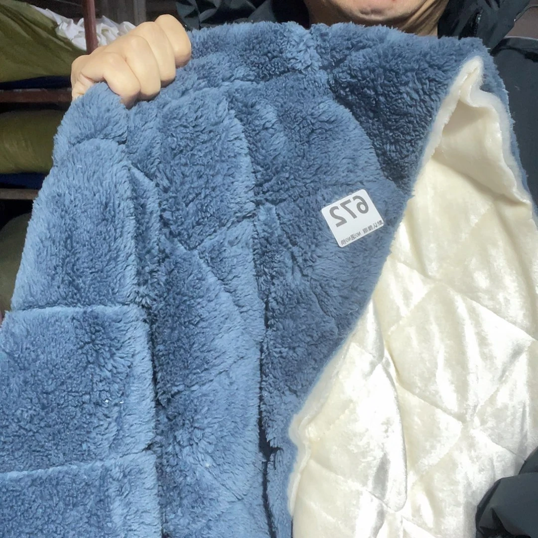 化纤宽1.75米尘土脏加厚款舒棉绒法兰绒双面绗棉1米价672