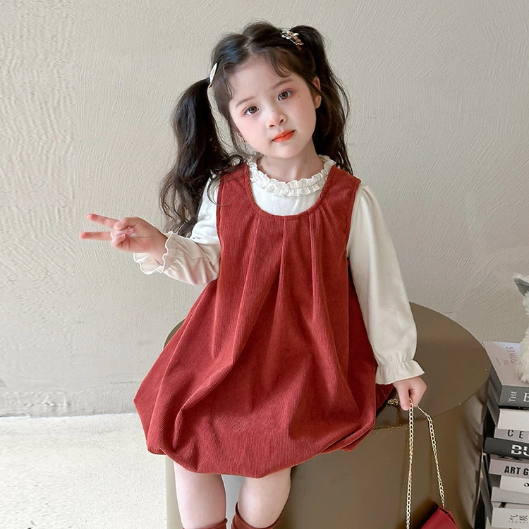女童无袖连衣裙套装2025新款秋季女孩韩版洋气时髦公主裙两件套潮