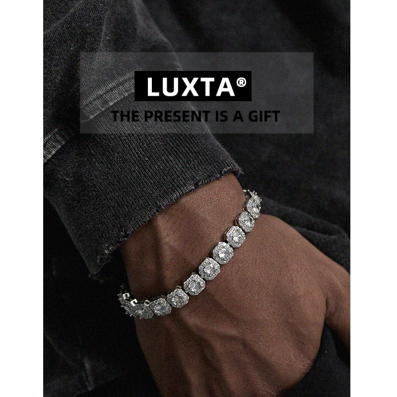 LUXTA 手链  满钻冰糖手链 嘻哈锆石男美式手饰女同款欧美镶钻