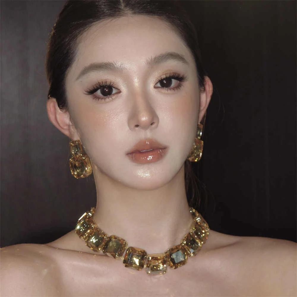 合金项链 欧美夸张方形项圈choker轻奢高级感小众脖颈链女配饰品