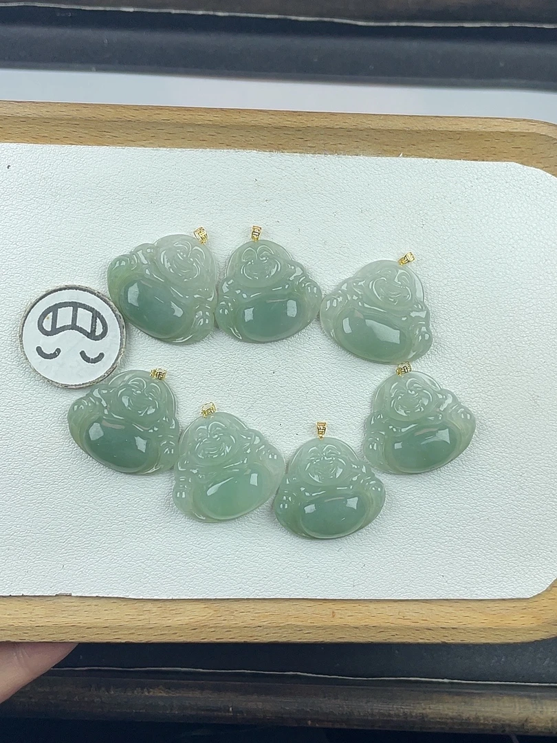 5C061翡翠冰湖水绿小佛送18K金扣（不含链）+（多样性发其一）