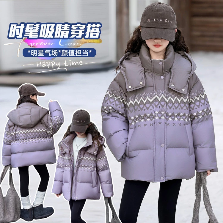 棉袄/棉服时尚印花女童中大童