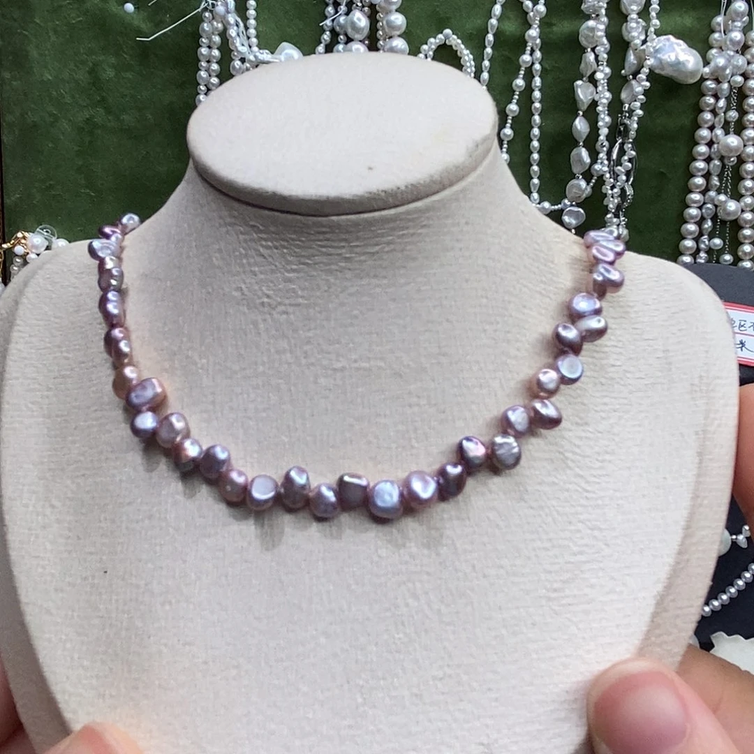 手绳银S925镶嵌淡水珍珠项链