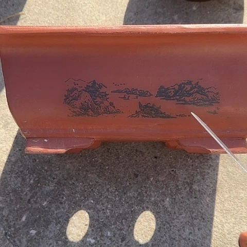 紫砂宜兴紫砂花盆32红马槽