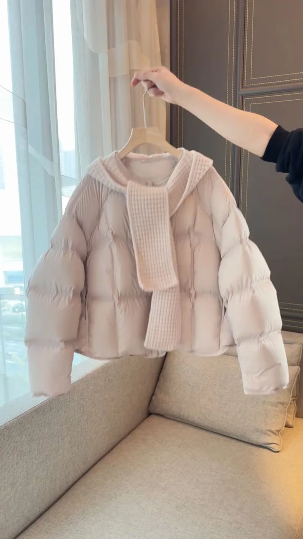 韩系短款粉色羽绒服女2025年冬季新款甜美小清新加厚保暖外套上衣