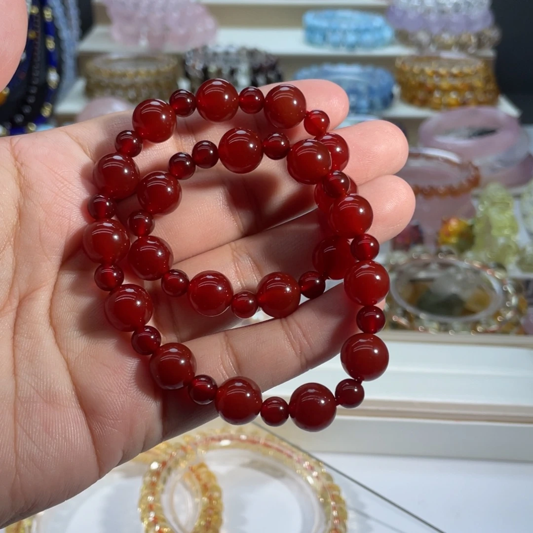 玛瑙/玉髓未镶嵌手链红玛瑙10
