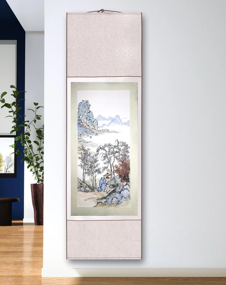 仿古中式国画山水画挂画卧室书房茶室玄关餐厅酒店装饰画