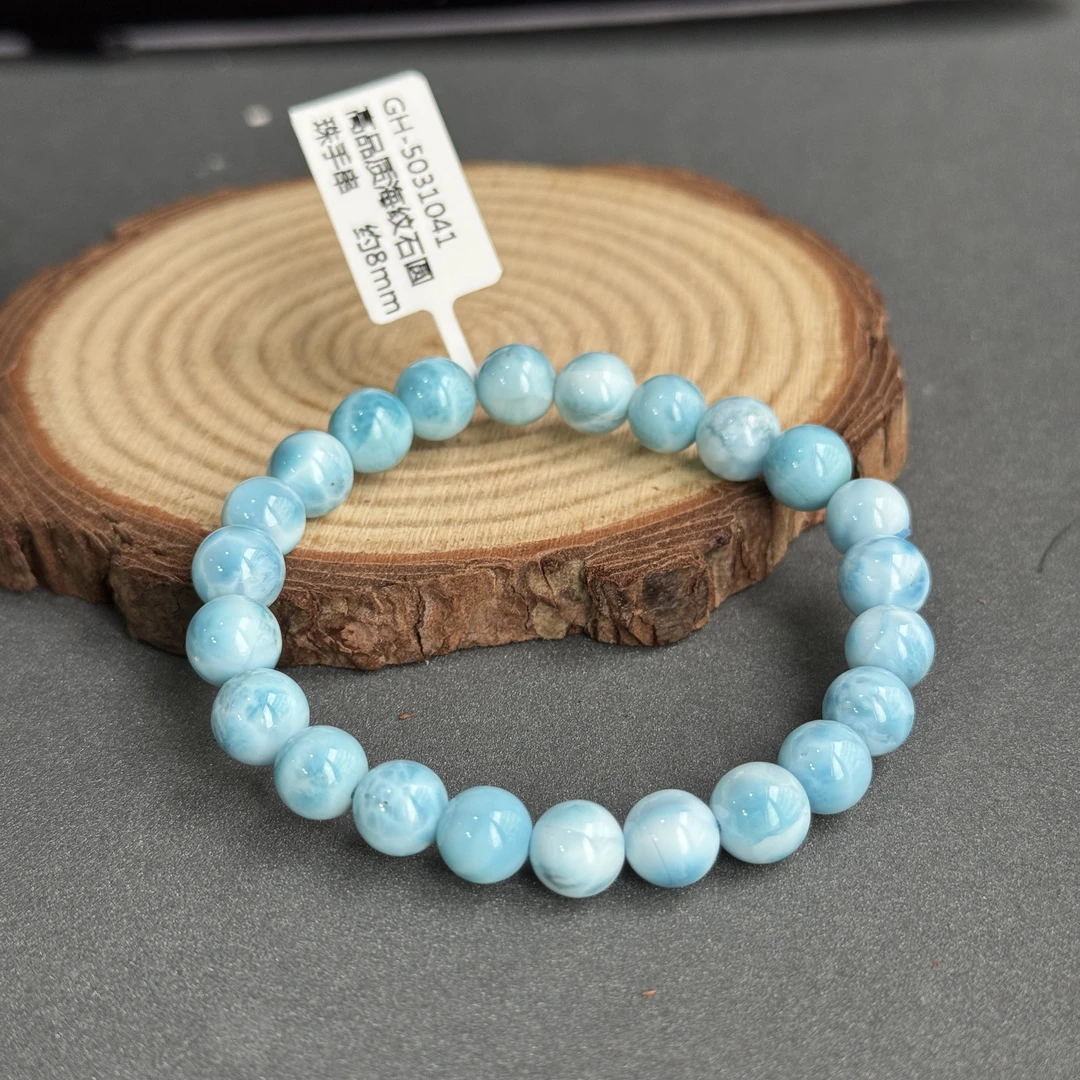 高品质海纹石圆珠手串8mm
