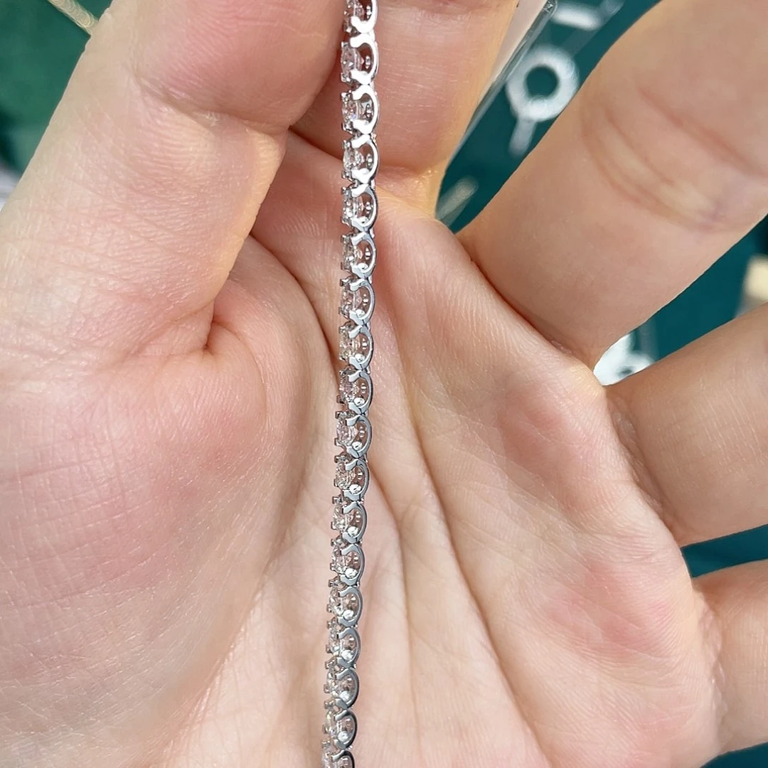 合成钻石18K金镶嵌手链