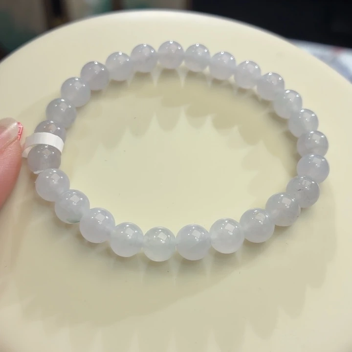 翡翠未镶嵌手链冰胶浅紫卡7