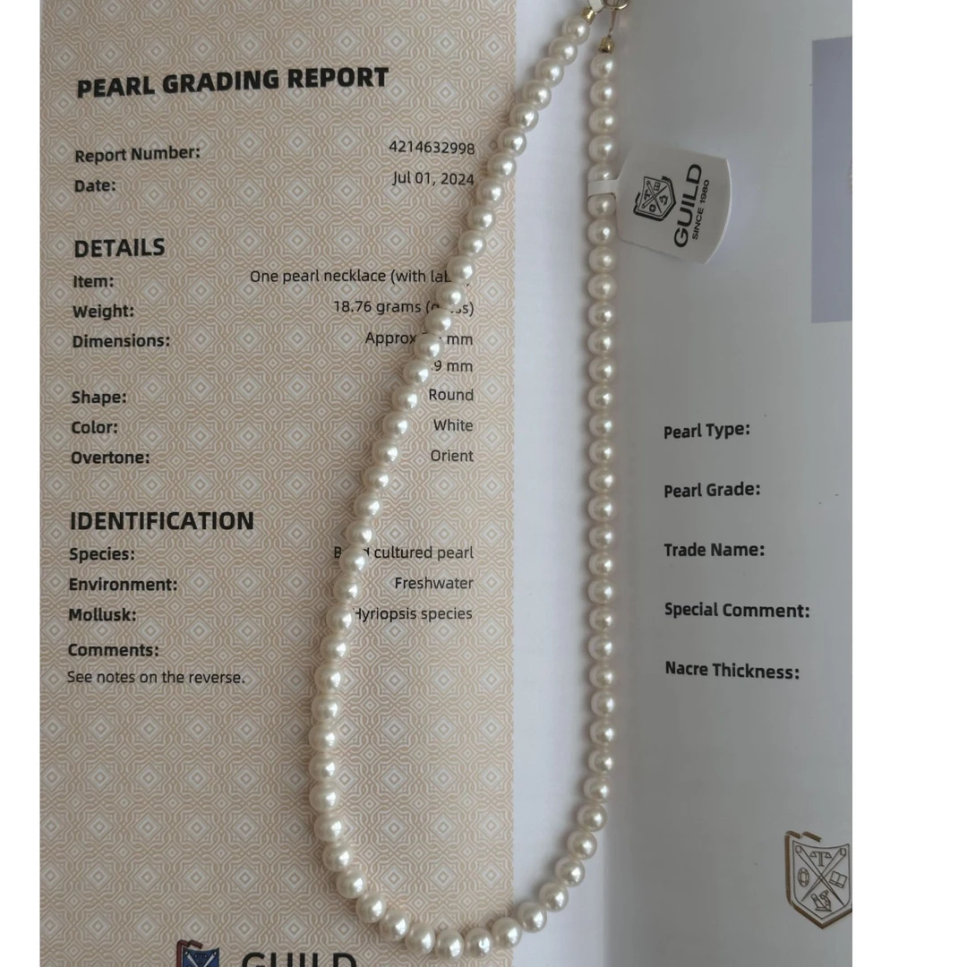 吉尔德五星欧若拉大证淡水珍珠项链 5-6mm 多样性发一 M036