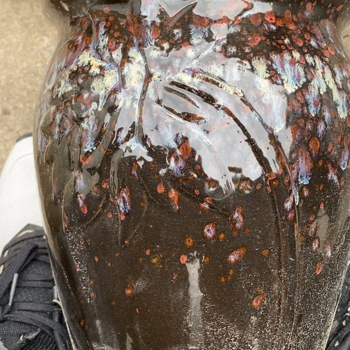 紫砂花盆高约25口约28