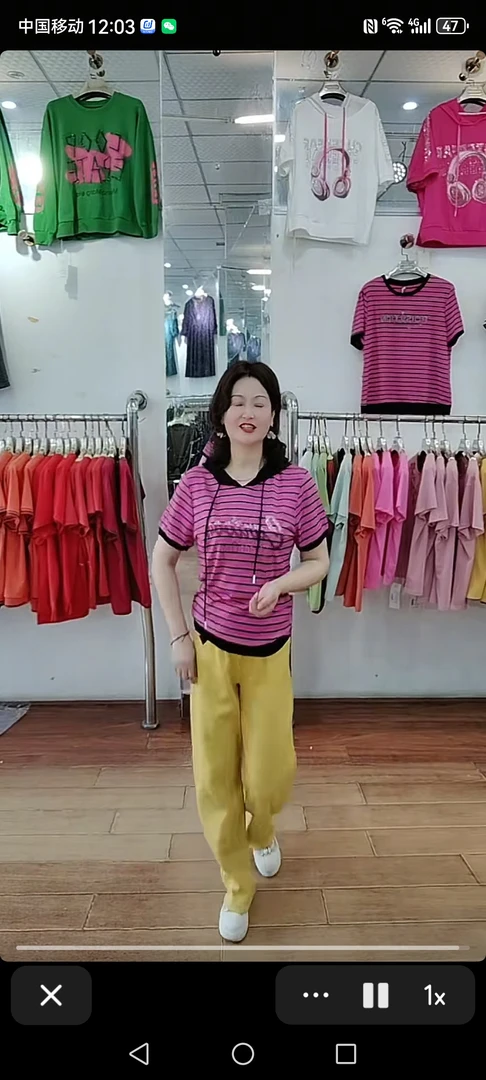 紫色烫钻女士短袖洋气T恤百搭印花连帽拼接套头直筒型ol条纹