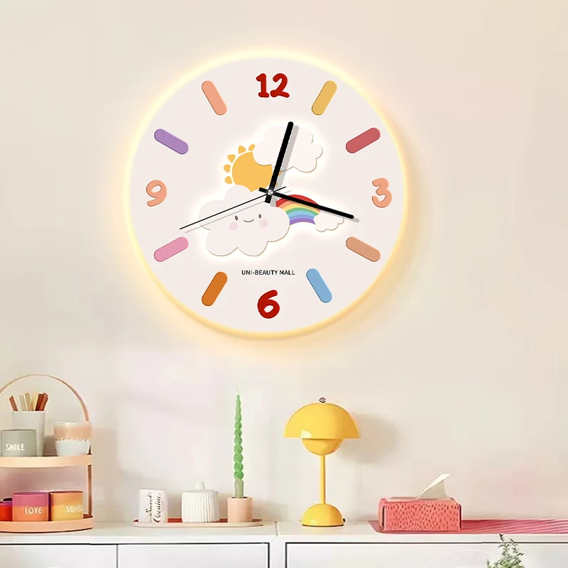 多巴胺挂钟客厅2025新款奶油风餐厅钟表挂墙创意静音儿童房时钟
