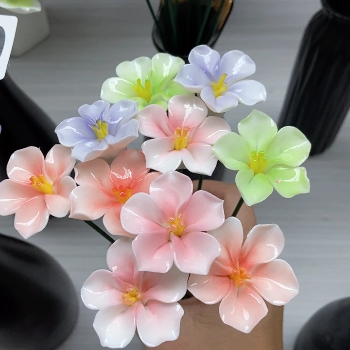 摆件手工制作陶瓷花樱花10朵