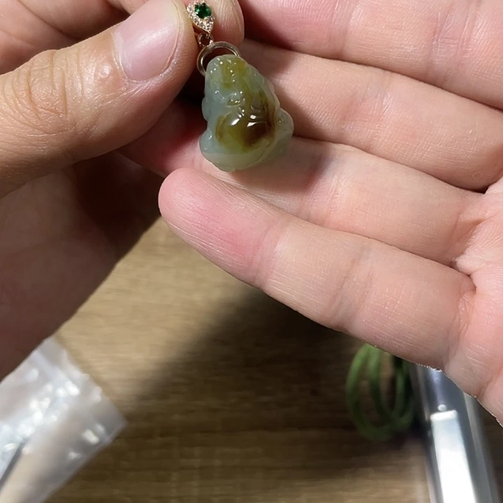 和田玉银S925镀金镶嵌颈饰
