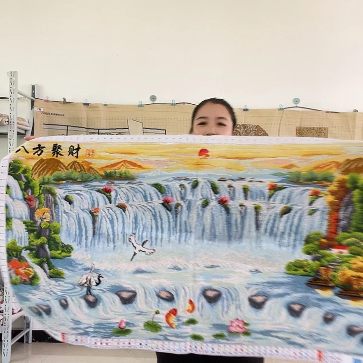 棉手工十字绣八方聚财1.3米