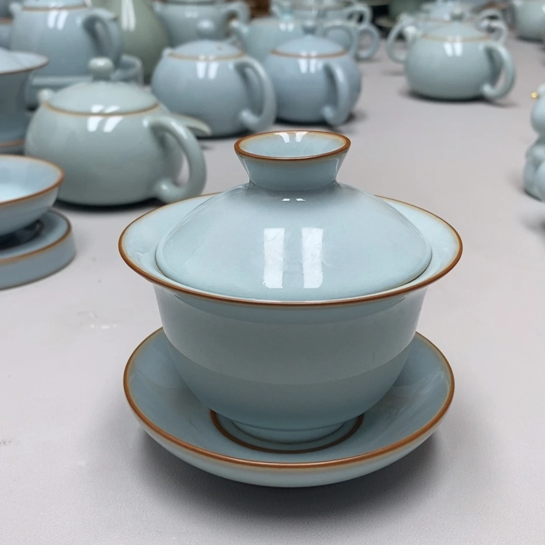 微瑕元宝盖碗无礼盒