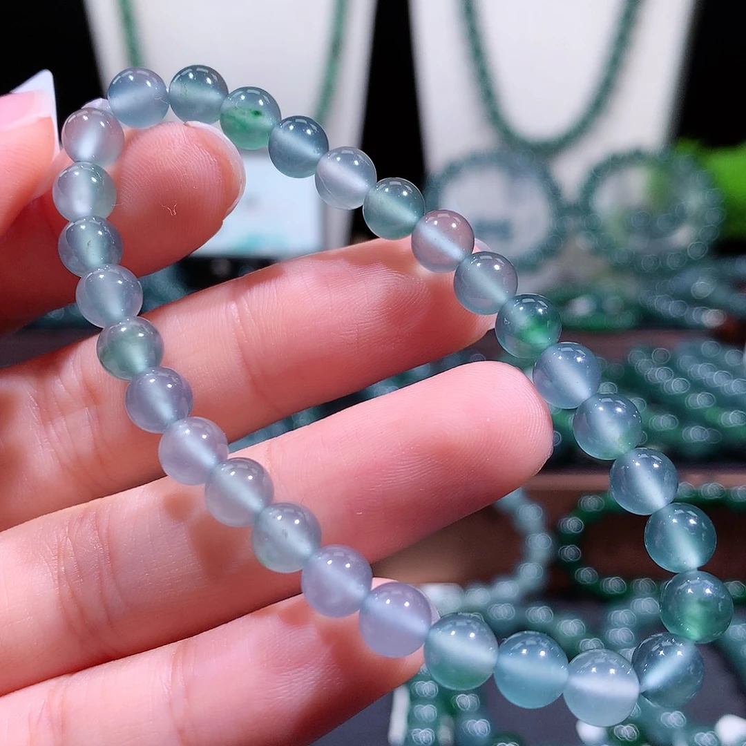 翡翠未镶嵌手链天然a货翡翠手串6.5