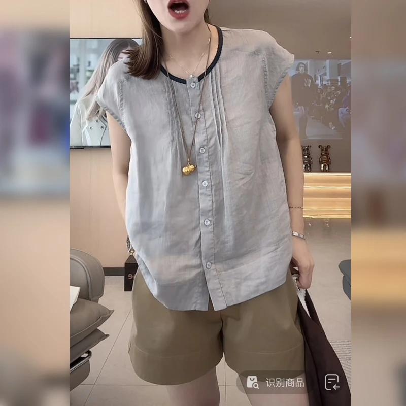 潮流一整套穿搭女2025年夏季新款圆领开衫短袖高腰休闲短裤两件套