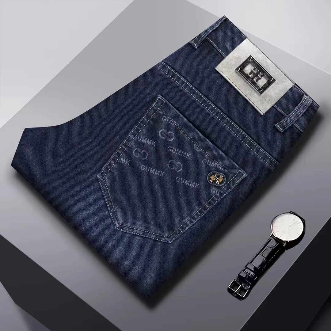 801蓝802黑灰免烫秋冬商务百搭秋季男装修身潮流男裤款直筒牛仔裤