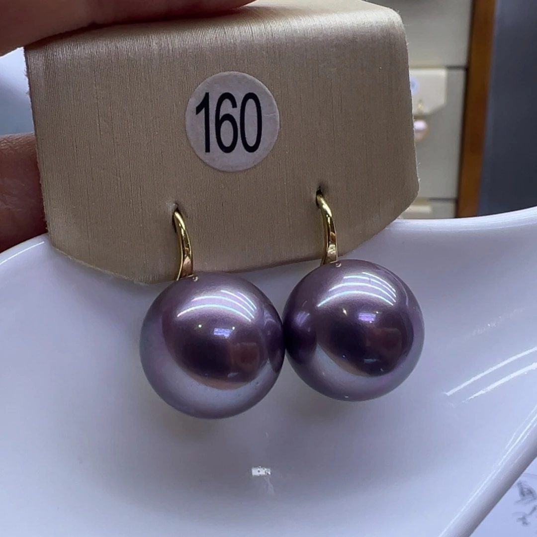 银S925镶嵌淡水珍珠耳饰