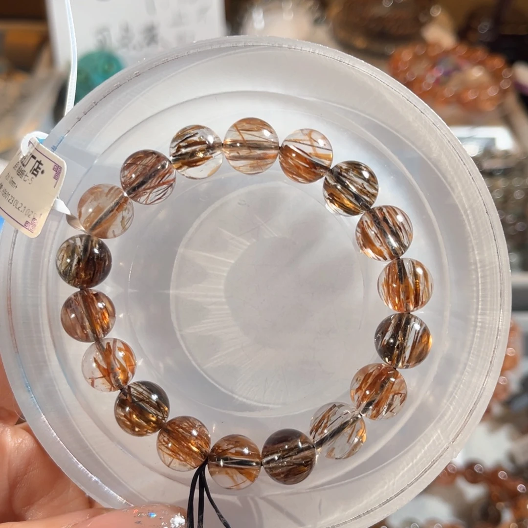 未镶嵌水晶手链黑金超七10m