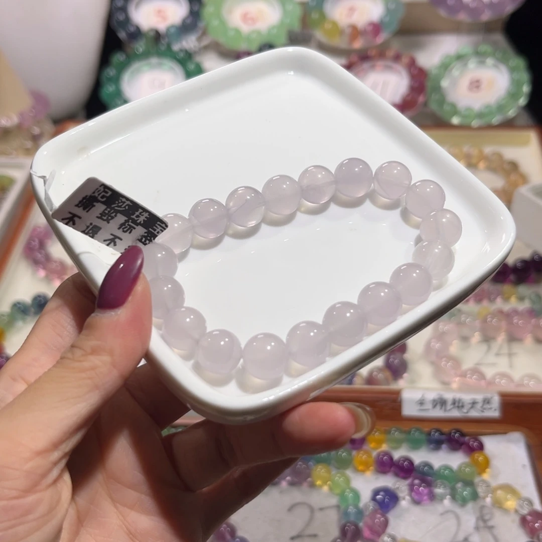 未镶嵌手串萤石香芋色10.7mm