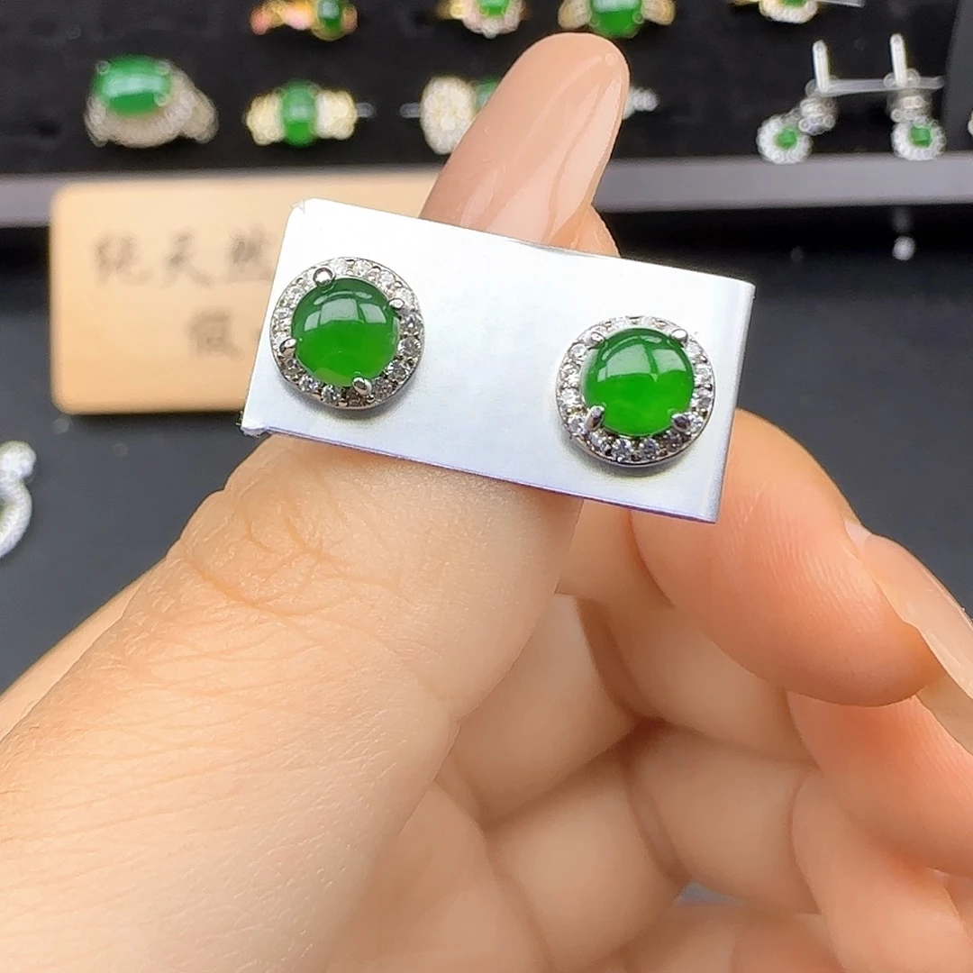 银S925镶嵌戒指翡翠