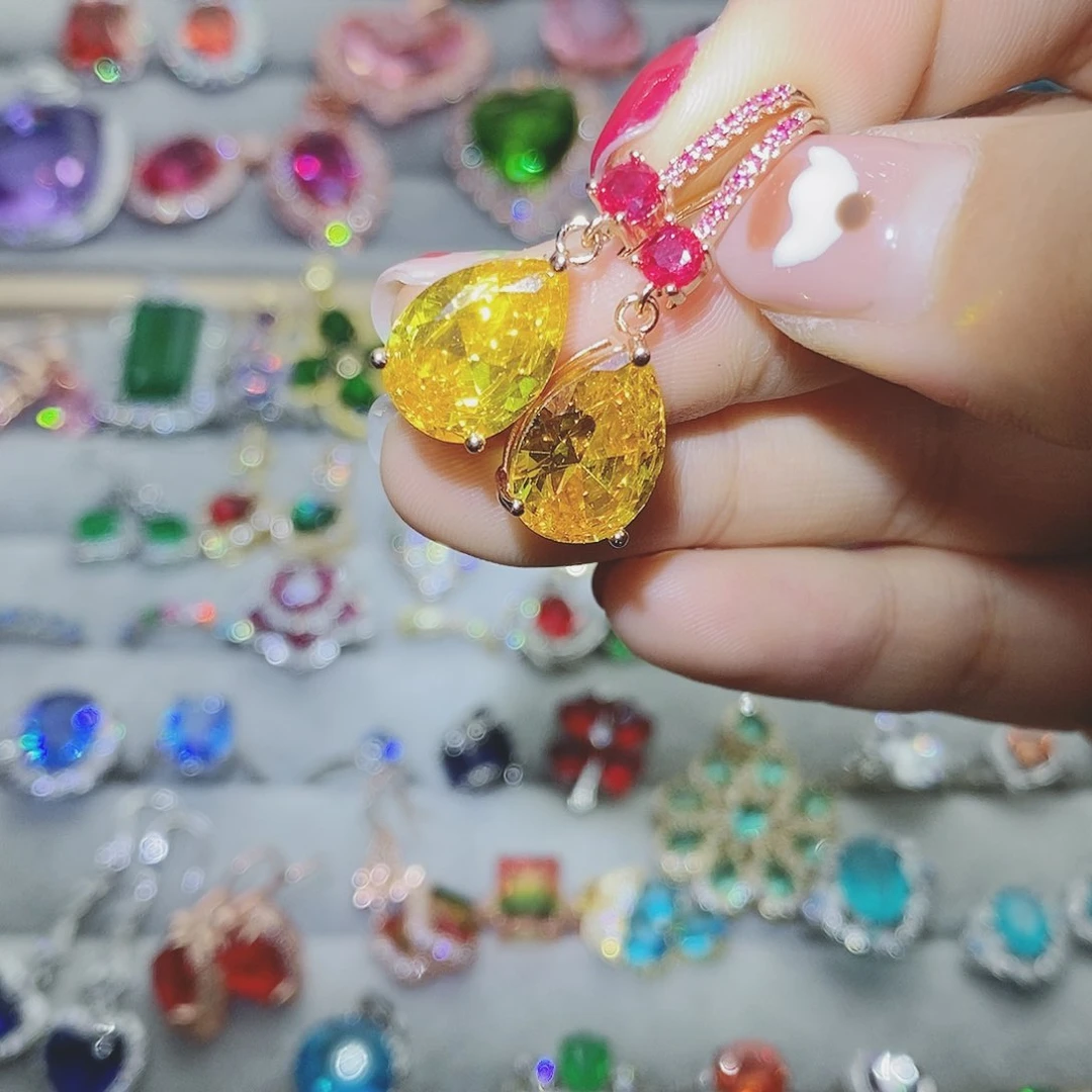 【闪购商品】托帕石耳饰银S925镶嵌