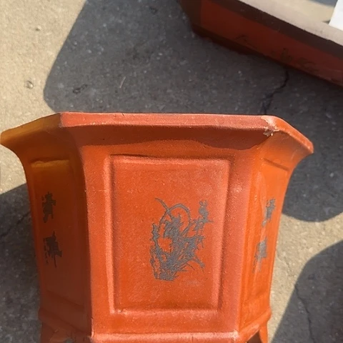 紫砂宜兴紫砂25红清雅六方