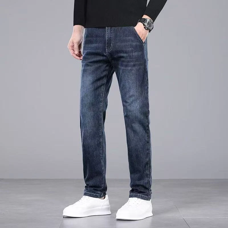 春秋男直筒裤男士休闲牛仔裤薄款直筒宽松潮流春秋季牛仔裤