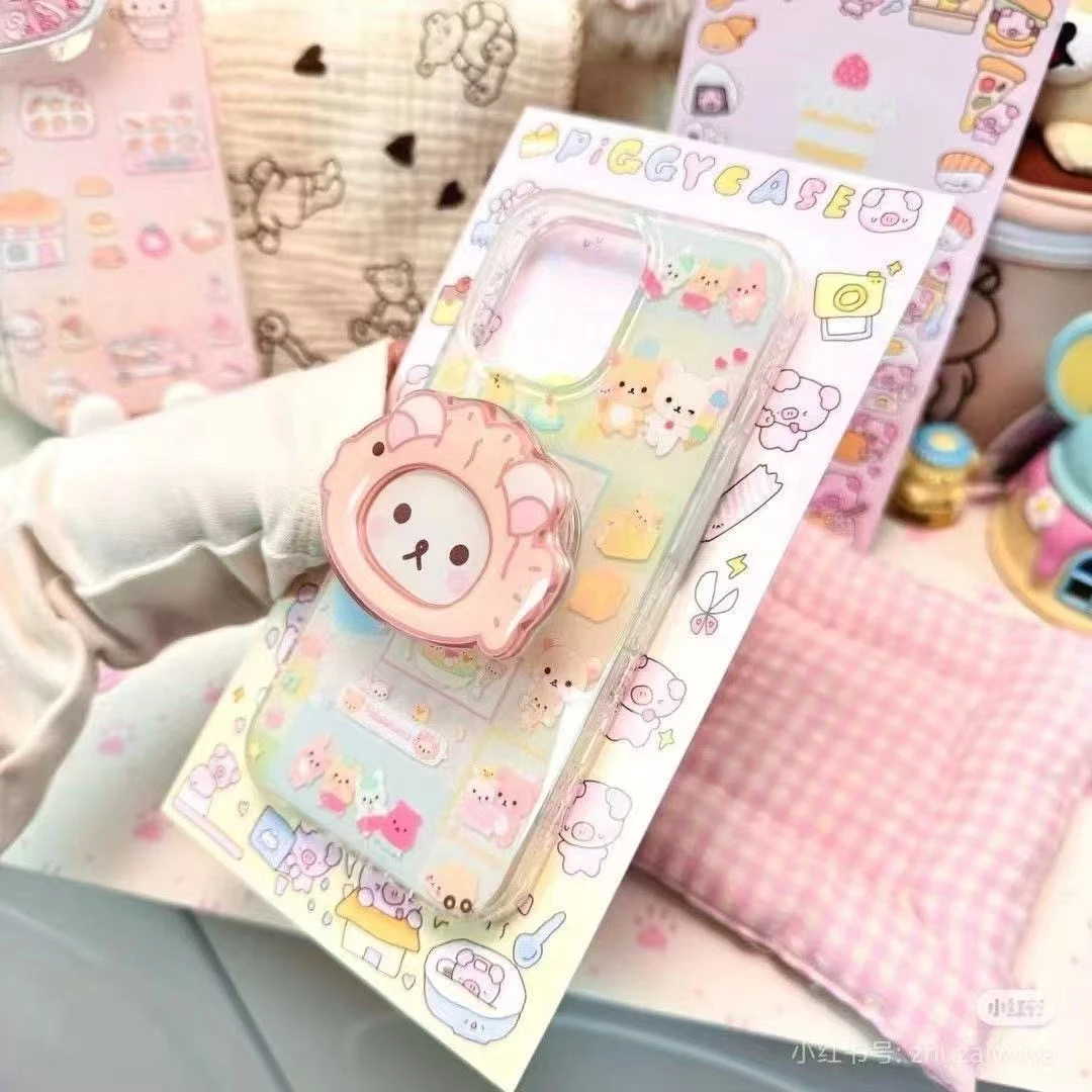 ZMGX软萌烘焙轻松熊适用苹果17promax大孔手机壳华为vivo小米oppo