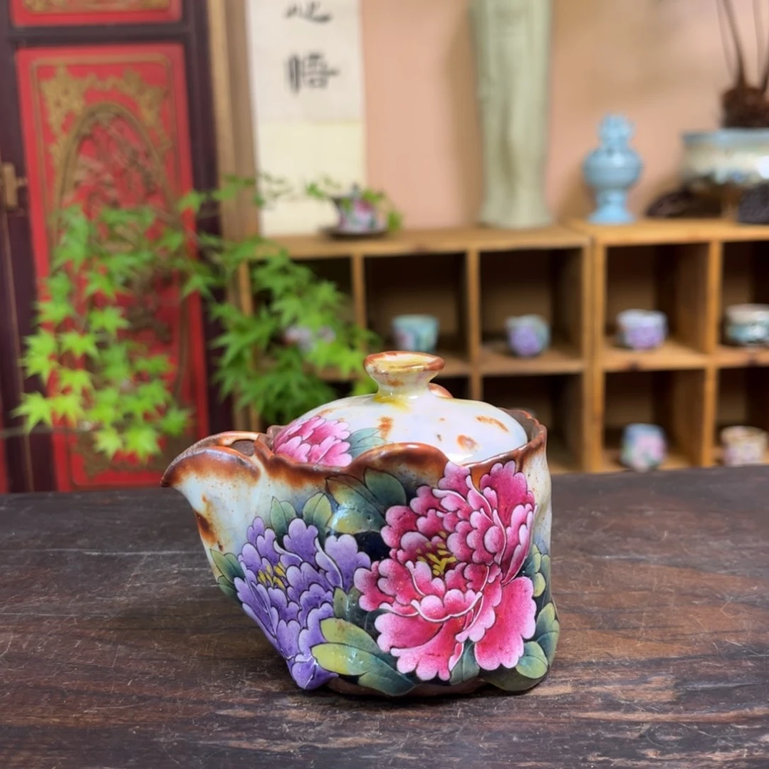 杯柴烧手工手绘陶瓷