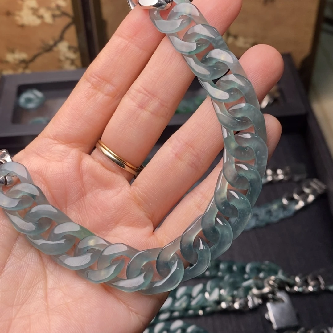 孤***雪翡翠未镶嵌手链手链10002