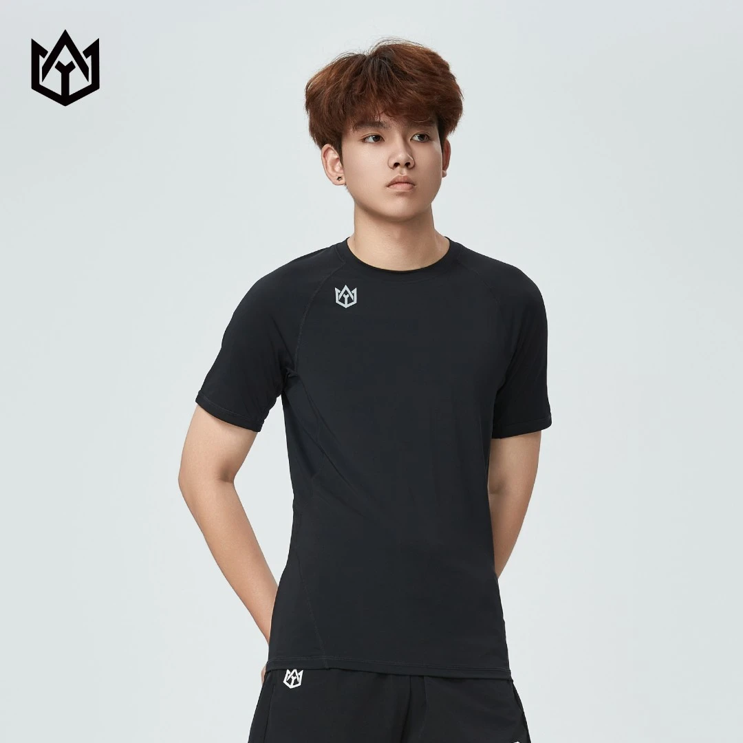 盖尔体育健身户外运动紧身衣速干高弹短袖篮球跑步训练压缩上衣