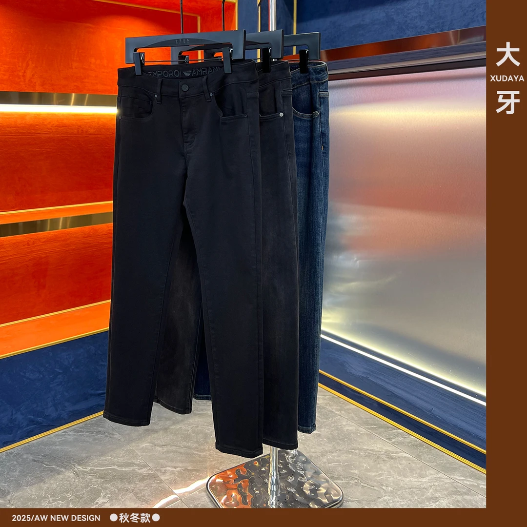 【大牙】999#三色调牛仔裤男2025秋冬季男时尚弹力修身小直筒