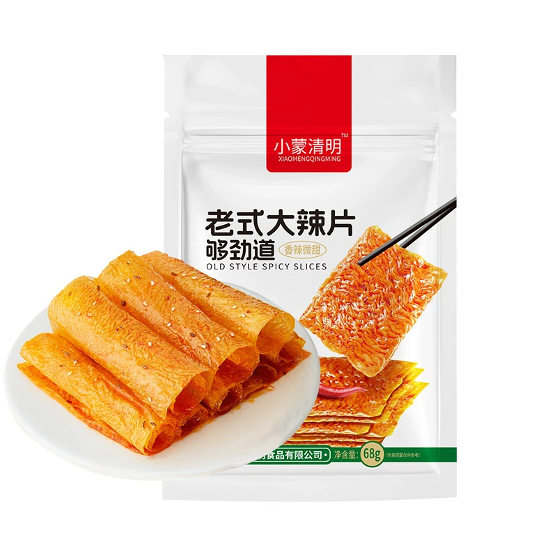 小蒙清明老式大辣片即食手撕辣片休闲怀旧童年美味零食68g*12袋