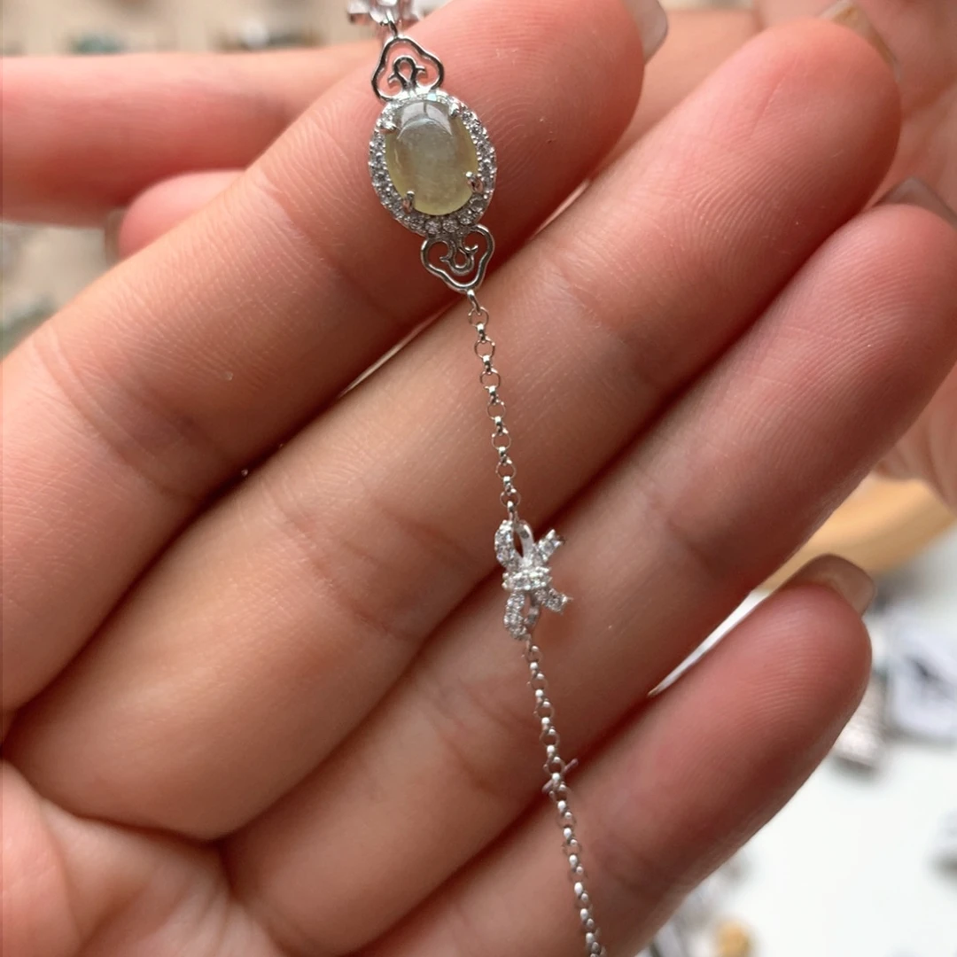 翡翠银S925镶嵌颈饰手链