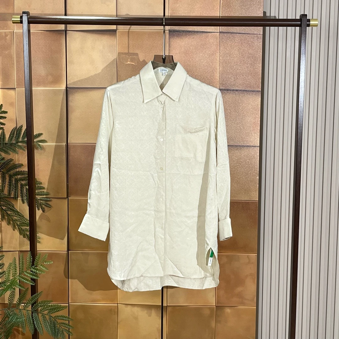 Loewe米白色老花满印衬衫/36码/99新/26864