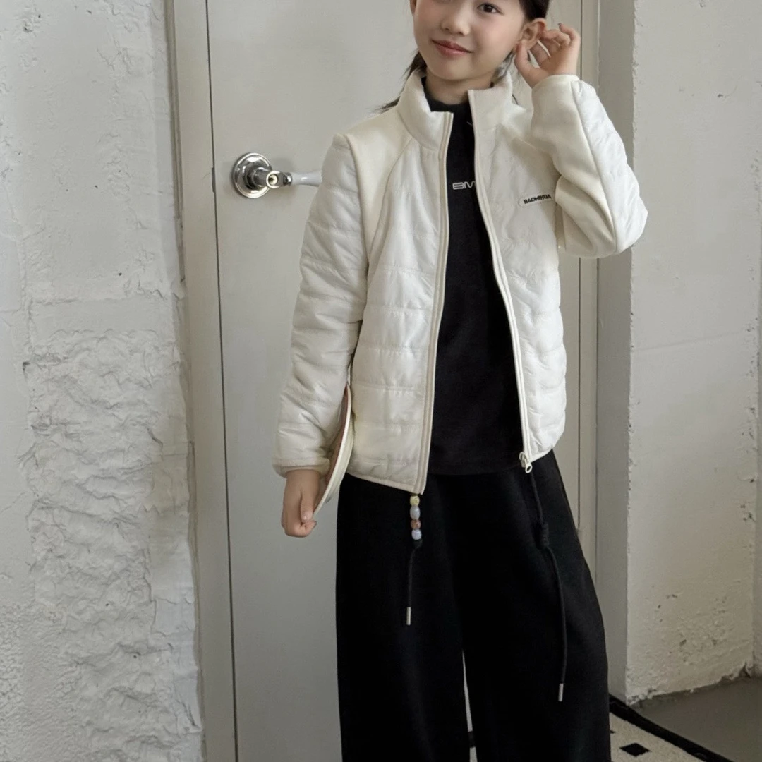6088儿童拼接纯色棉服