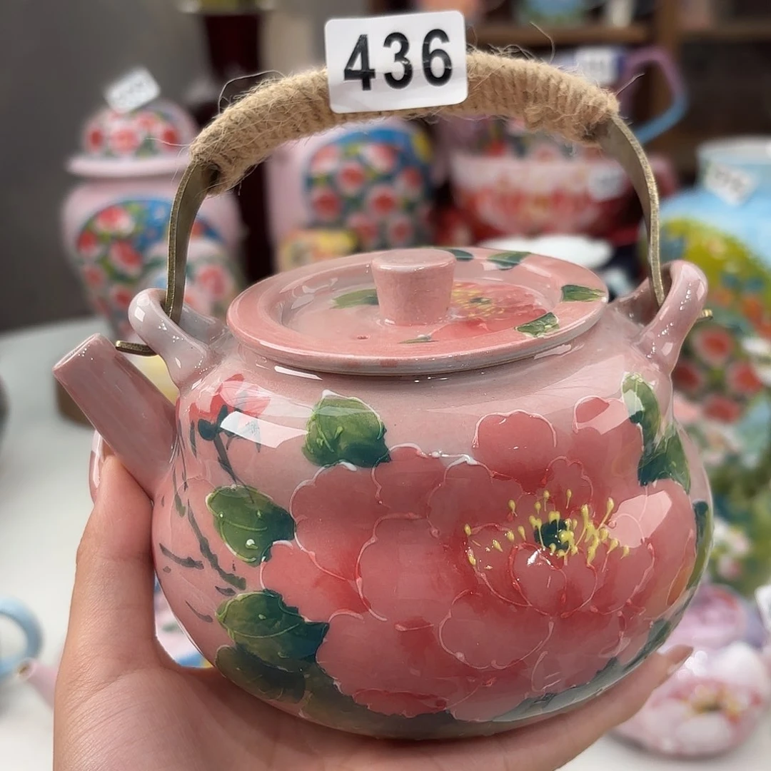 瓷片景德镇手绘高温釉下彩陶瓷茶具