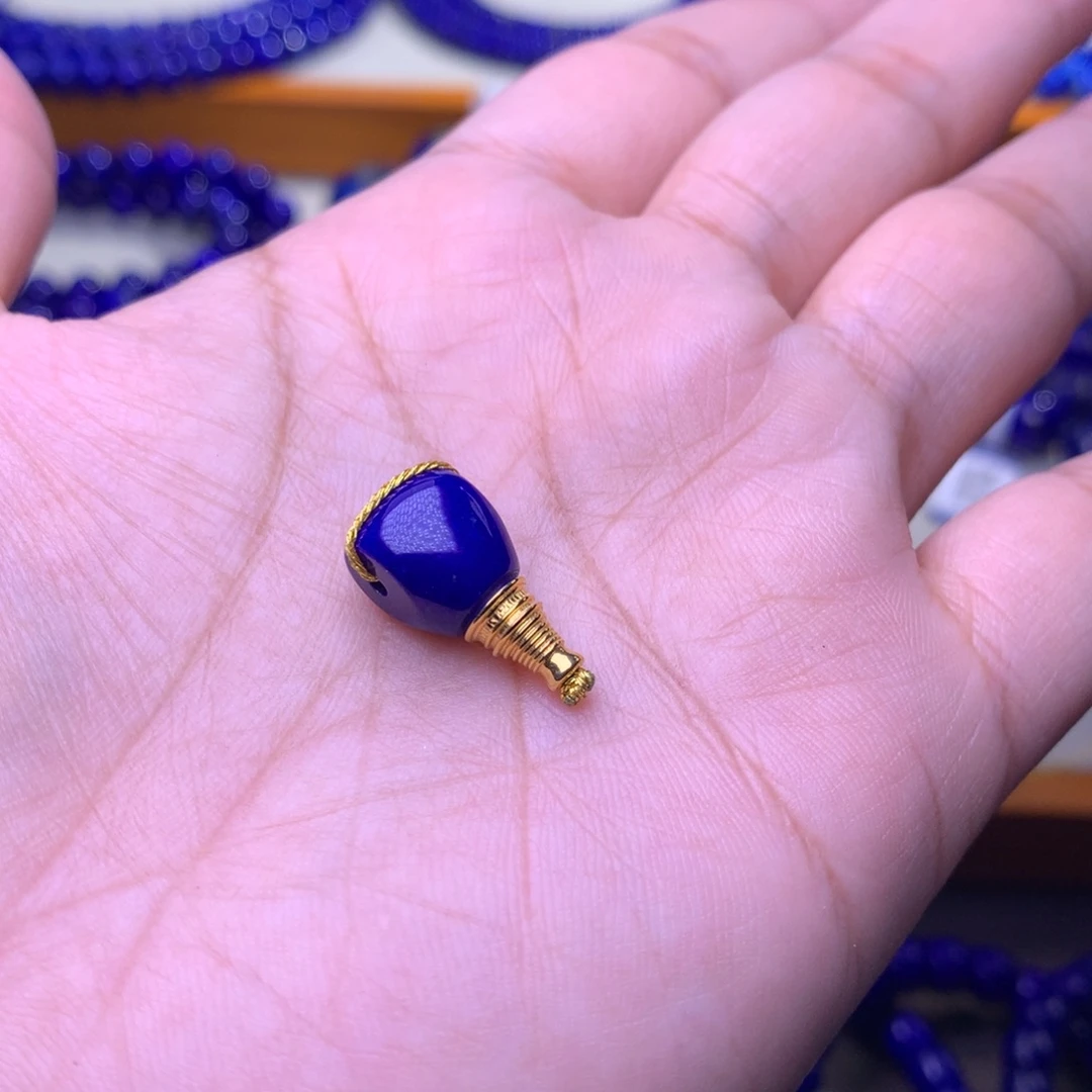 京***白青金石18K金镶嵌配饰