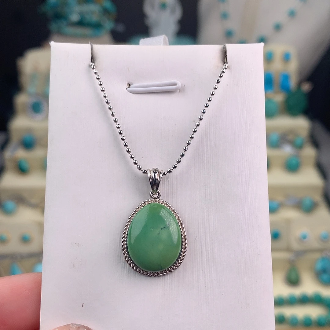 绿松石银S925镶嵌戒指