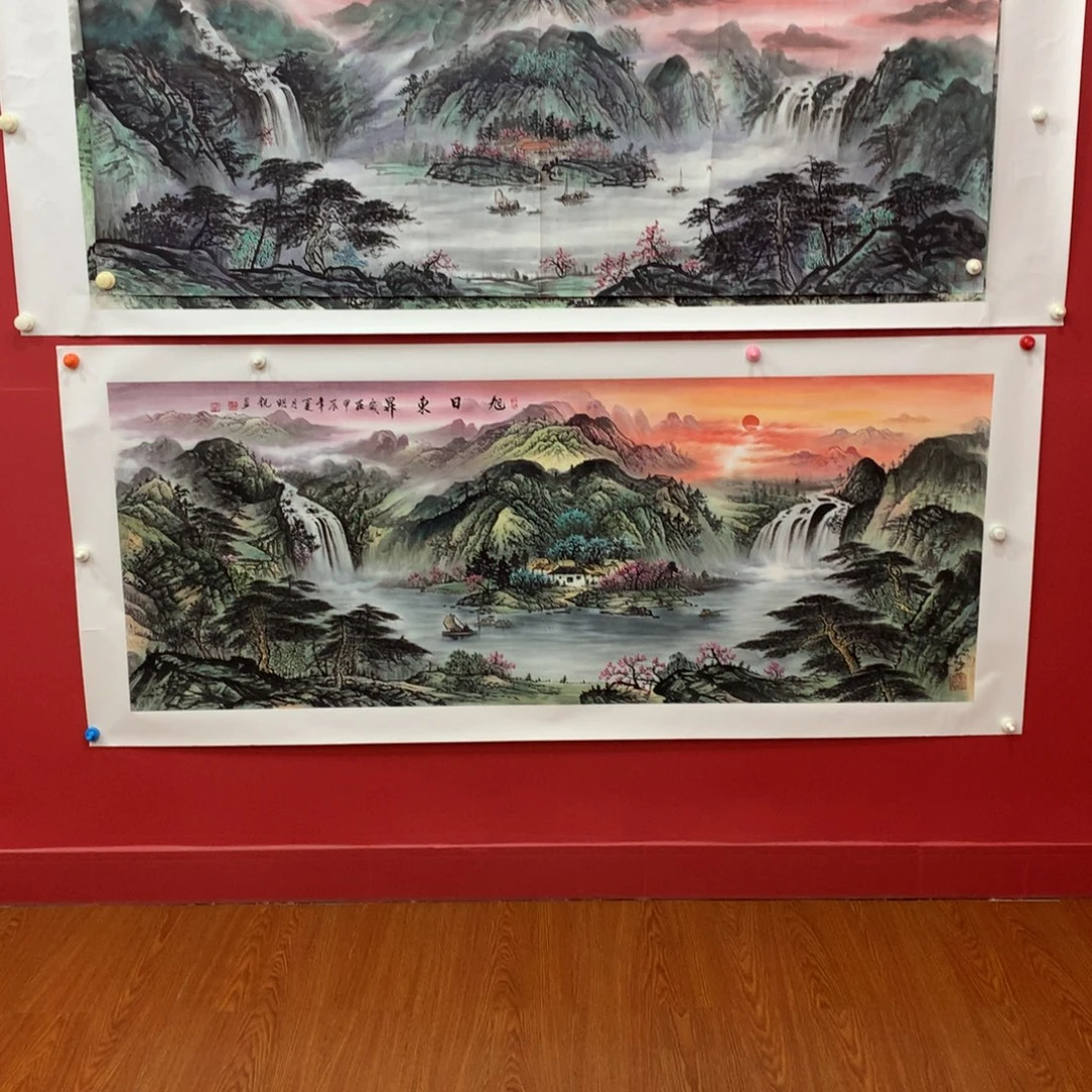 牛***军国画小六尺旭日东升精品