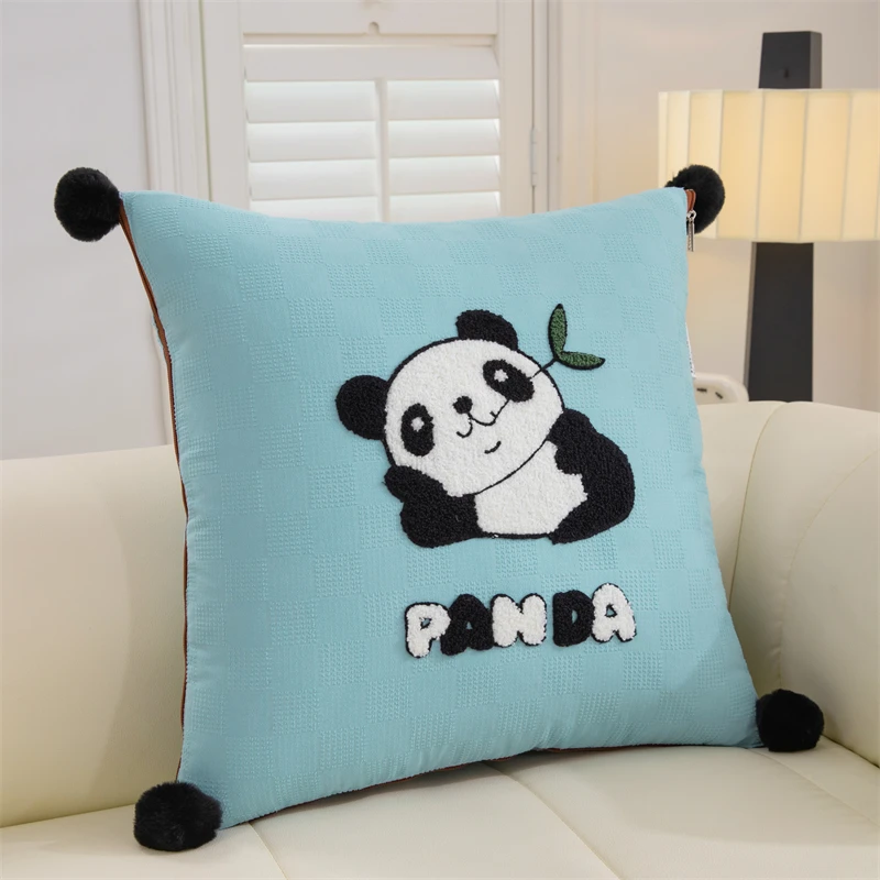 小熊猫多功能抱枕被两用折叠靠垫被卡通可爱车载加厚靠背垫午休毯