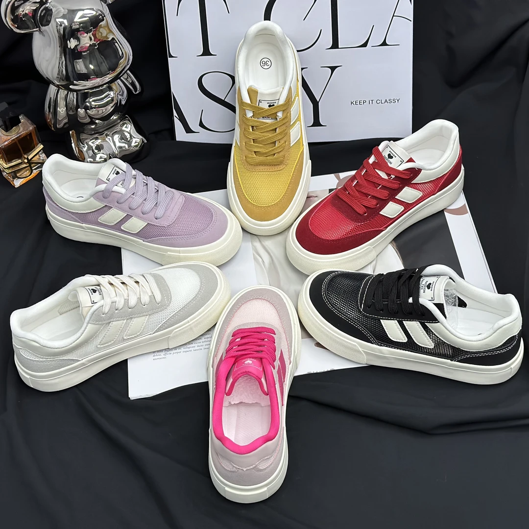 【YO】"皮面与网面”新款网面小白鞋夏季薄款透气百搭休闲运动板鞋