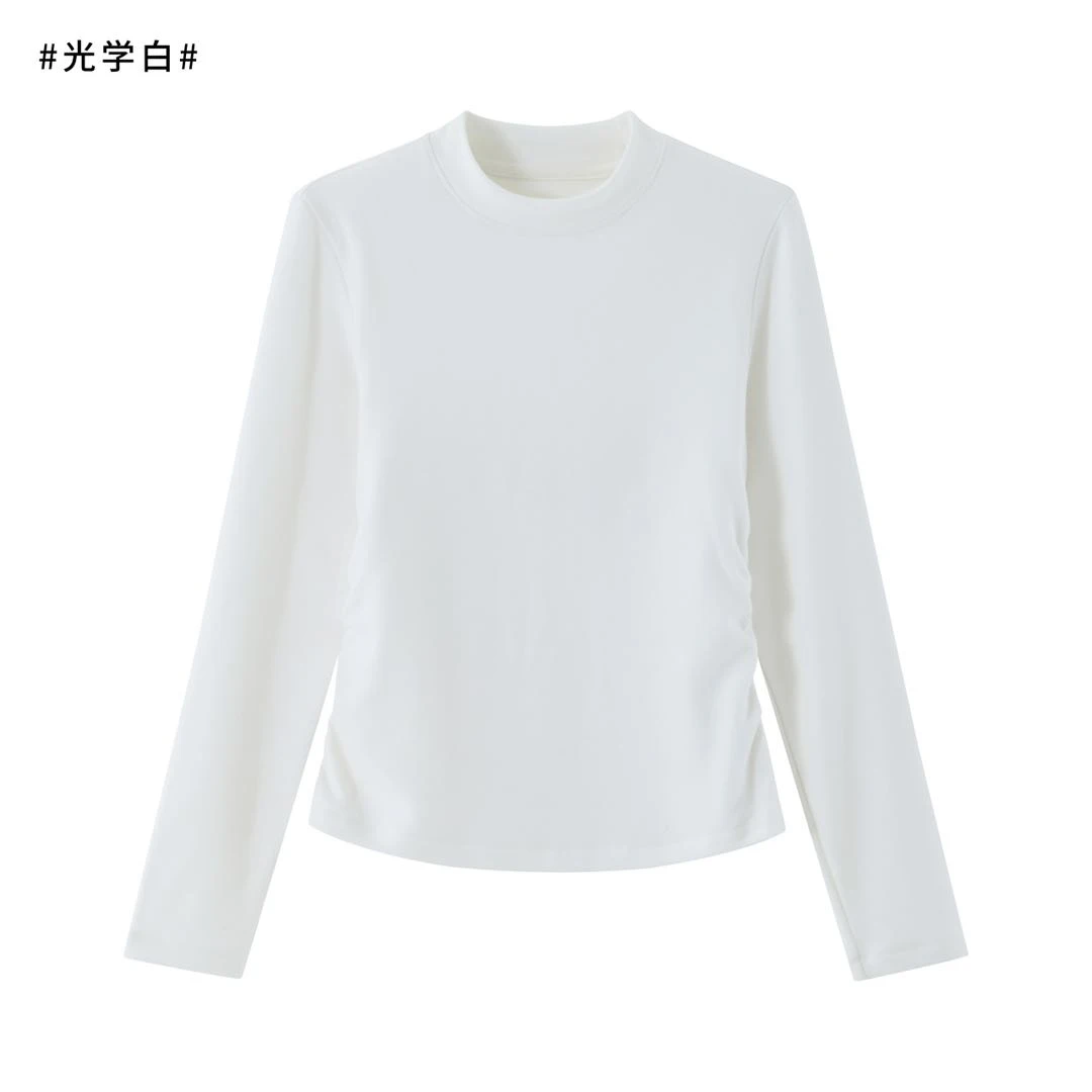 云感德绒保暖抽褶上衣舒适不紧绷百搭打底衫13-62142