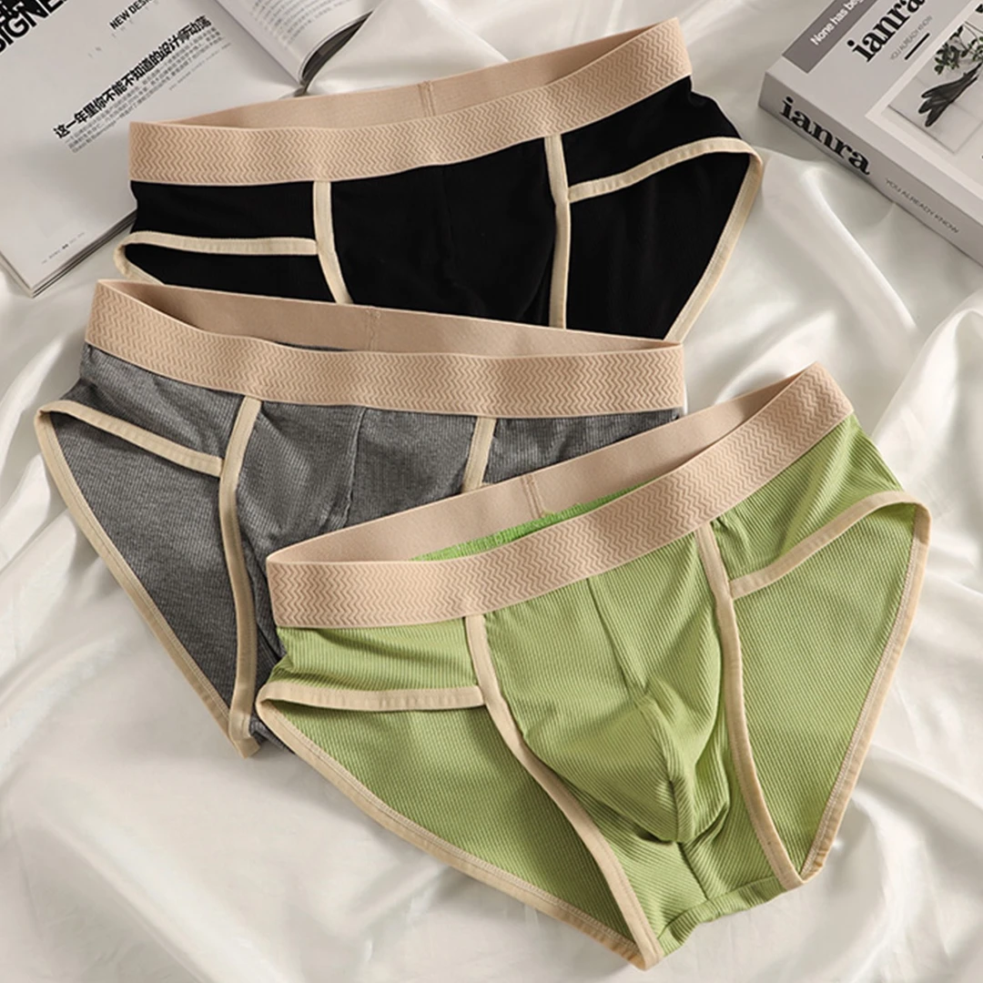 3条装三角内裤男士亲肤透气三角裤青年男生性感短裤头裤衩男