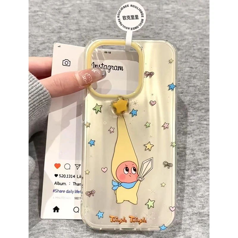 欧克里里持剑星星人适用苹果16/15promax手机壳13/14流星纹12/11